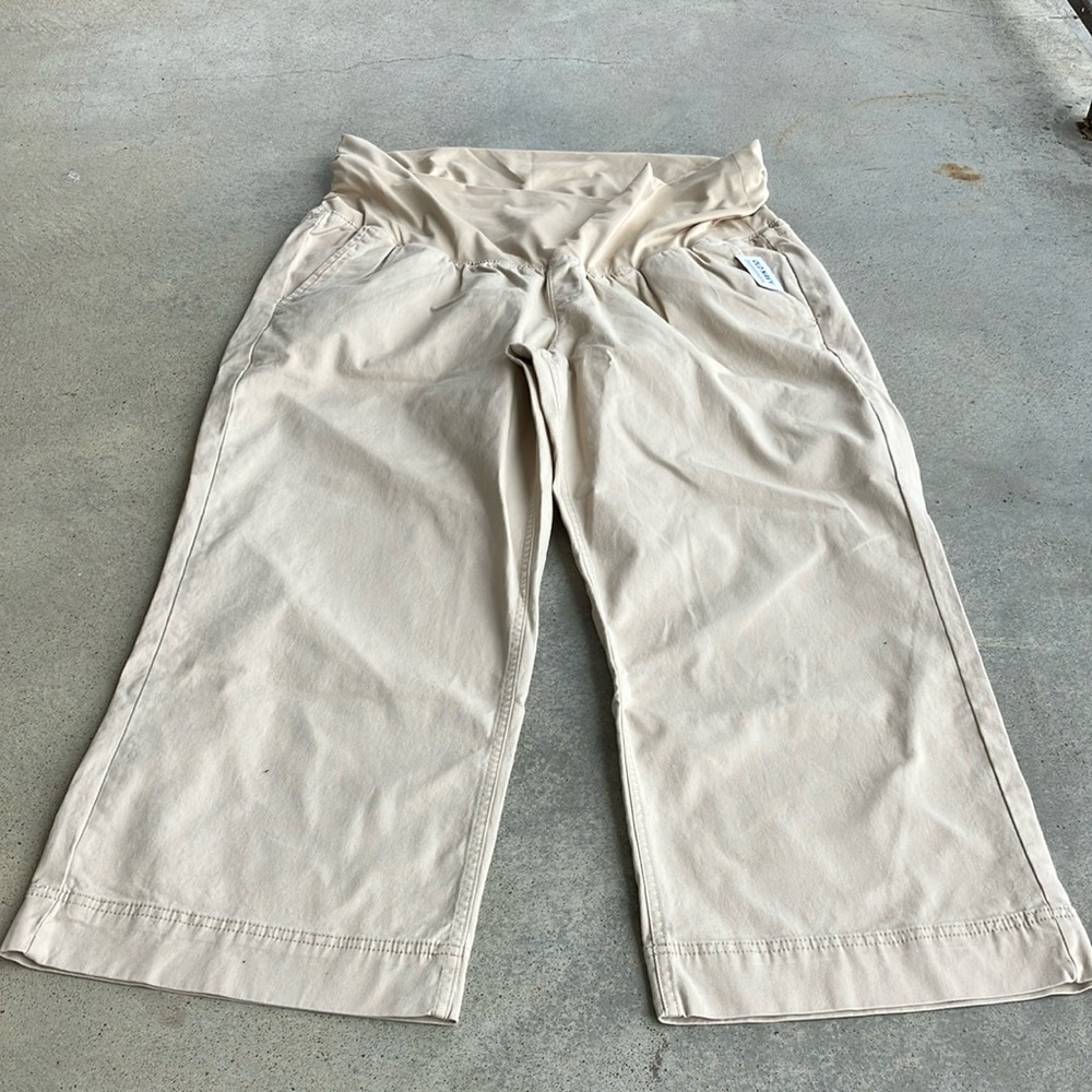 Old Navy Cropped Wide Leg Full Panel Maternity Pants, 18
